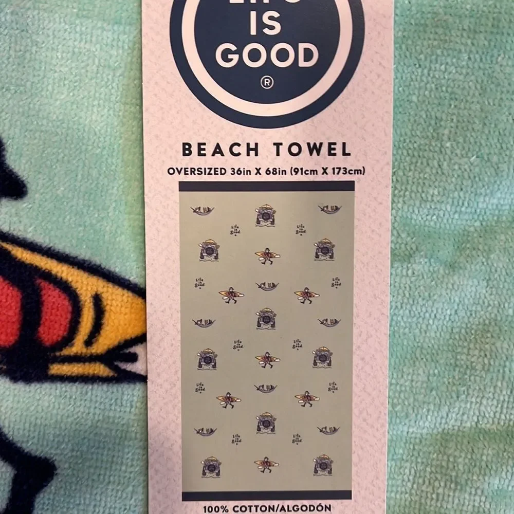 NWT Life is Good beach towel